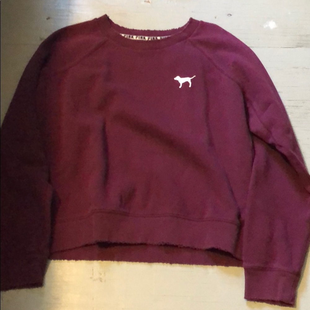 VS PINK maroon sweatshirt